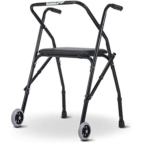 WUQIAO Andador con Andador Plegable Compacto, con gatillo y Ruedas de 5 Pulgadas, Ayuda para rodar Estrecha y Liviana para Personas Mayores, soporta hasta 250 LB