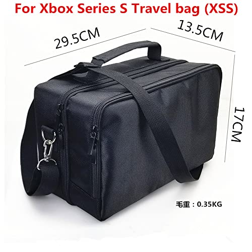 X-Box Series S Bolsa de viaje Estuche de transporte para X-Box Series S Consola Bolso de almacenamiento Impermeable a prueba de golpes Bolsa de hombro ajustable para controladores X-Box Series S Negro