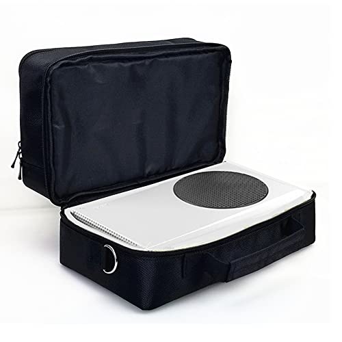 X-Box Series S Bolsa de viaje Estuche de transporte para X-Box Series S Consola Bolso de almacenamiento Impermeable a prueba de golpes Bolsa de hombro ajustable para controladores X-Box Series S Negro