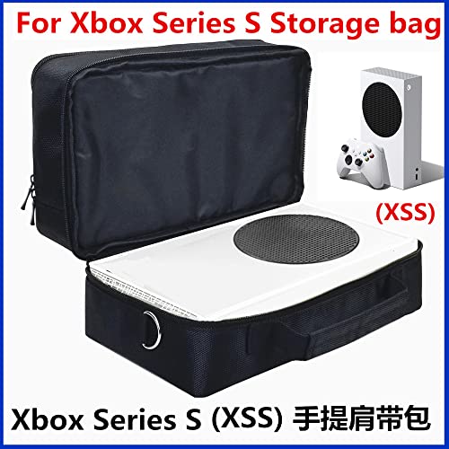 X-Box Series S Bolsa de viaje Estuche de transporte para X-Box Series S Consola Bolso de almacenamiento Impermeable a prueba de golpes Bolsa de hombro ajustable para controladores X-Box Series S Negro