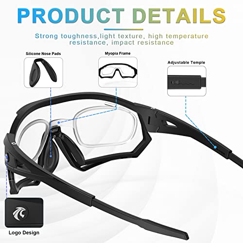 X-TIGER Gafas Ciclismo Hombre Fotocromáticas Con TR90 Gafas MTB Con Running Deportes al Aire Libre