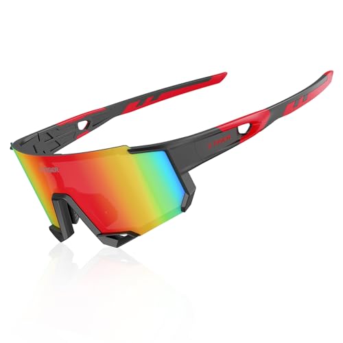 X-TIGER Gafas ciclismo Hombres Gafas para correr UV400 Gafas de sol deportivas a prueba de viento Adecuado para ciclismo, running, senderismo