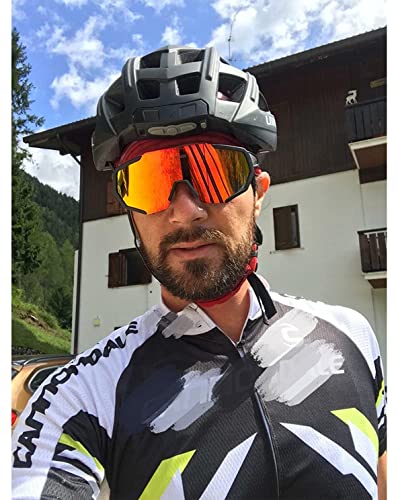 X-TIGER Gafas de Ciclismo con 5 Lentes Intercambiables, Adecuadas Para el Ciclismo, el Golf, la Pesca, la Conducción Y Otros Deportes al Aire Libre UV400