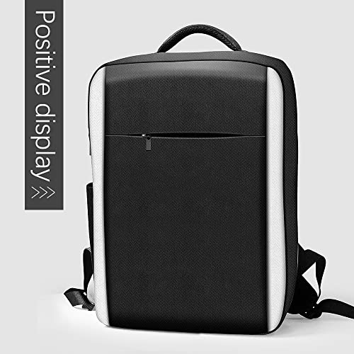 XBERSTAR Mochila de viaje para consola de juegos compatible con Play Stantion 5 PS5 (blanco y negro), negro y blanco, Funda