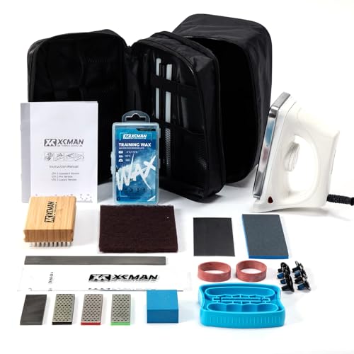 XCMAN Kit completo de esquí y snowboard con plancha de cera, cera de esquí, sintonizador de bordes, PTEX para tuning, reparación y cera