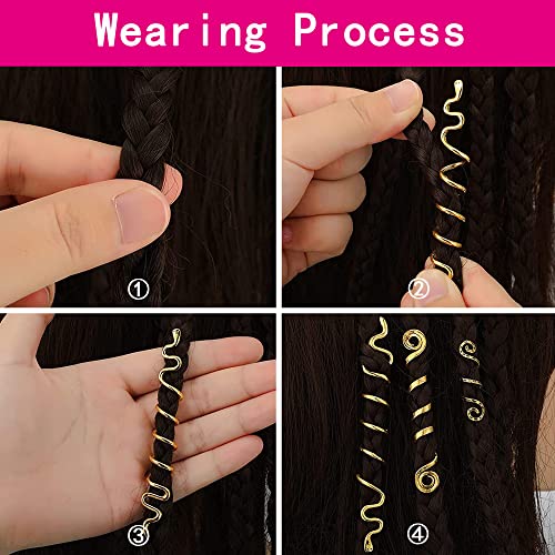 XCSJ 28 Pcs Bobina Joyería El Cabello Anillos Ajustables Cabello Trenzas De Metal Accesorio Para El Cabello Dreadlocks De Pelo Accesorios Para El Cabello Para Trenzas Para Hombres y Mujeres (Plata)