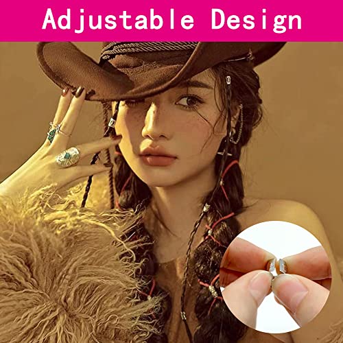 XCSJ 28 Pcs Bobina Joyería El Cabello Anillos Ajustables Cabello Trenzas De Metal Accesorio Para El Cabello Dreadlocks De Pelo Accesorios Para El Cabello Para Trenzas Para Hombres y Mujeres (Plata)