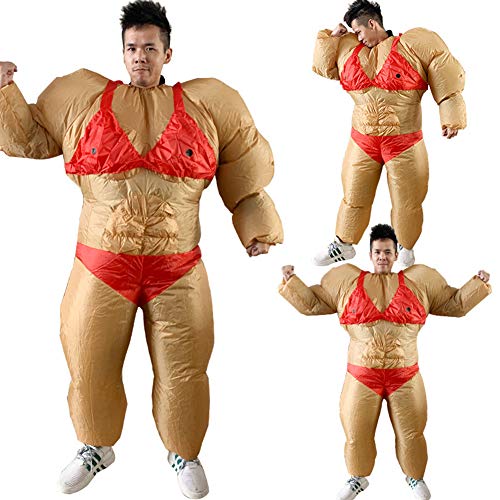 XCXDX Ropa Inflable de Culturista Muscular, Disfraz de muñeca de Dibujos Animados Divertido, promoción de Gimnasio de Juguete Gordo Divertido