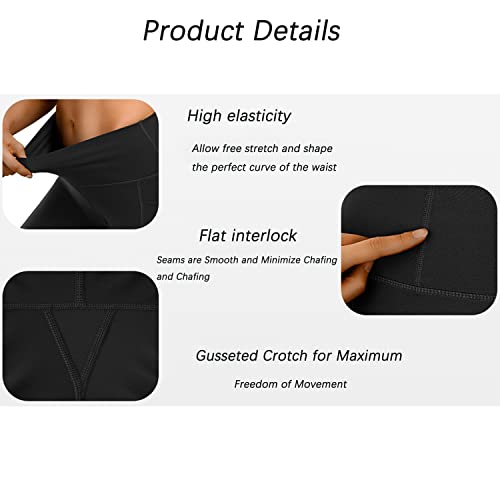 XDSP Pantalones Leggings Cortos de Yoga para Mujeres, Pantalones Cortos Deportivos de Cintura Alta Running Pantalones Cortos de Yoga con Bolsillo Lateral para Fitness Yoga Correr Secado Rápido