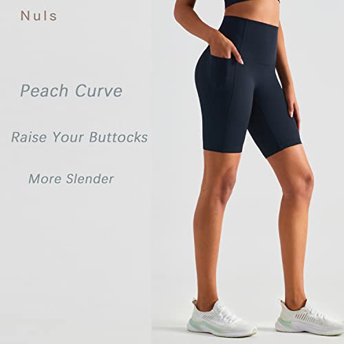 XDSP Pantalones Leggings Cortos de Yoga para Mujeres, Pantalones Cortos Deportivos de Cintura Alta Running Pantalones Cortos de Yoga con Bolsillo Lateral para Fitness Yoga Correr Secado Rápido