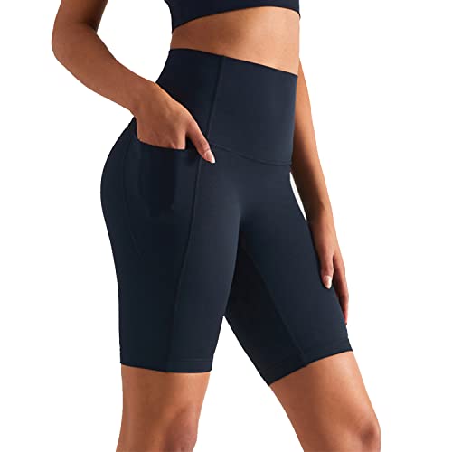 XDSP Pantalones Leggings Cortos de Yoga para Mujeres, Pantalones Cortos Deportivos de Cintura Alta Running Pantalones Cortos de Yoga con Bolsillo Lateral para Fitness Yoga Correr Secado Rápido