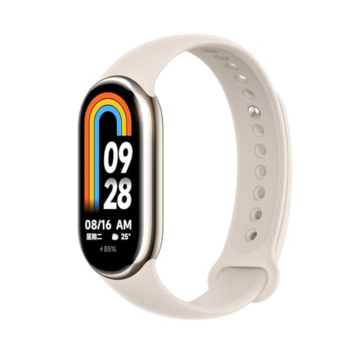 Xiaomi Mi Smart Band 8 - Pulsera de Actividad, Pantalla AMOLED de 60 Hz y 1,62’’, Monitorización de Frecuencia Cardíaca, 150+ Modos Deportivos, hasta 16 Días de Autonomía, Sueño, Estrés, Dorado