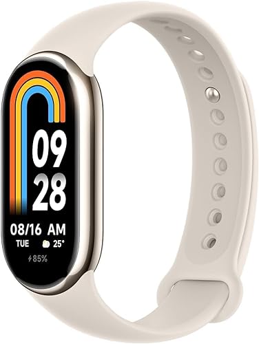 Xiaomi Mi Smart Band 8 - Pulsera de Actividad, Pantalla AMOLED, Monitorización de Frecuencia Cardíaca, 190 MAh, 150+ Modos Deportivos, hasta 16 Días de Autonomía, Dorado