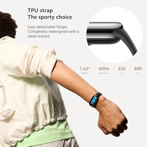 Xiaomi Mi Smart Band 8 Pulsera Deportiva, 16 Días de Duración, Control de la Salud, Pantalla Adaptativa, 60Hz Frecuencia de Actualización, 150+ Modos de Deportes, 5 ATM, Negro