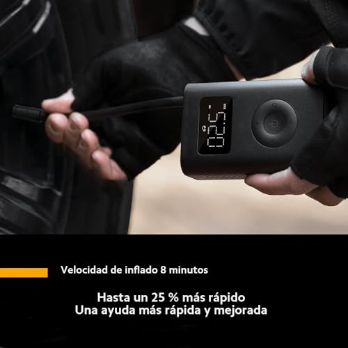 Xiaomi Portable Electric Air Compressor 2 - Compresor de aire portátil (0.2 10.3 bar/3-150 psi, 6 modos, batería de 2000mAh, 14.4Wh, carga USB-C, pantalla LED), negro (Versión ES)