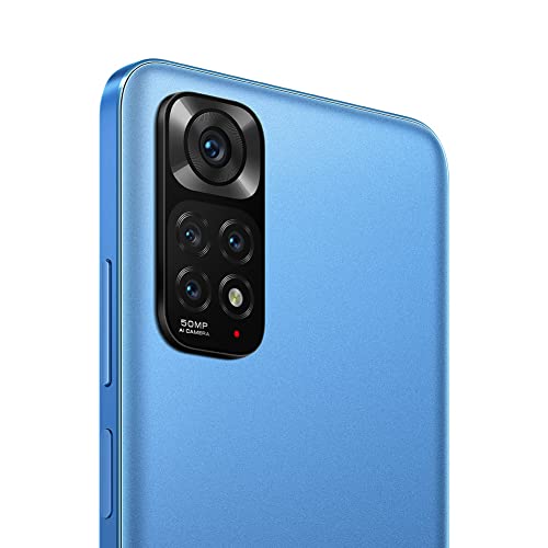 Xiaomi Redmi Note 11 Smartphone 6.43" FHD + DotDisplay, 90Hz FHD+ AMOLED DotDisplay, 50MP Al Quad Camera, 5000mAh (typ) batería, Dual-SIM 4G 128GB Twilight Blue [Versión Global]