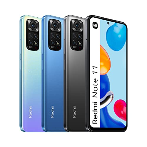 Xiaomi Redmi Note 11 Smartphone 6.43" FHD + DotDisplay, 90Hz FHD+ AMOLED DotDisplay, 50MP Al Quad Camera, 5000mAh (typ) batería, Dual-SIM 4G 128GB Twilight Blue [Versión Global]