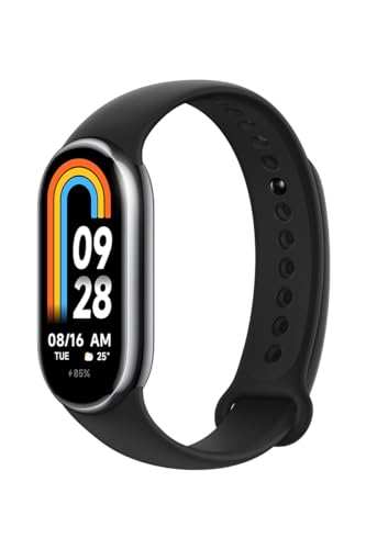 Xiaomi Smart Band 8, Smartwatch Hombre con Pantalla AMOLED de 1,62", Reloj Inteligente Carga Rápida, Autonomía de hasta 16 días, 150 Modos de Deporte 5 ATM Impermeable Pulsera Actividad, Negro