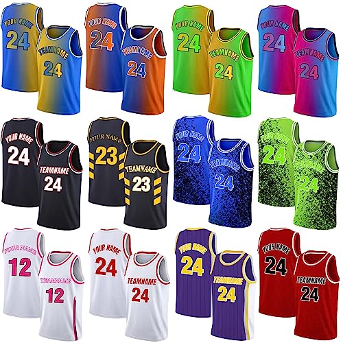 Xiuyours Camiseta Baloncesto Personalizada Nombre Número para Hombre Niño, Camisetas Gym Tirantes Personalizable Baloncesto Regalos Originales, S~4XL