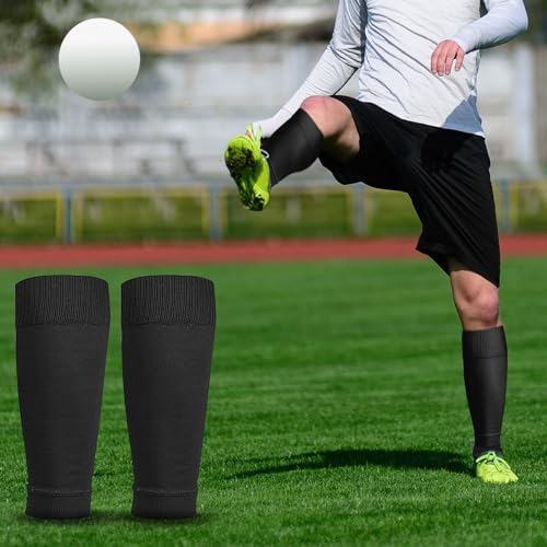 XNIVUIS 2 Pares Medias de Equipaciones, Calcetines de Fútbol, Medias Futbol Niños Espinilleras Calcetines Manga, Sin género, Única, Medias Fútbol Calcetines de Deportivos, Talla única (Negro)