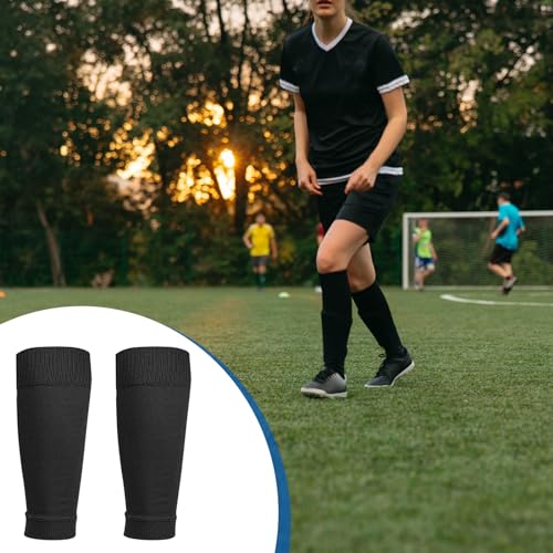 XNIVUIS 2 Pares Medias de Equipaciones, Calcetines de Fútbol, Medias Futbol Niños Espinilleras Calcetines Manga, Sin género, Única, Medias Fútbol Calcetines de Deportivos, Talla única (Negro)