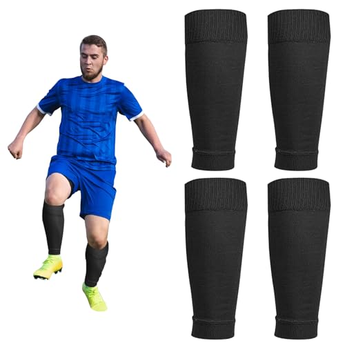 XNIVUIS 2 Pares Medias de Equipaciones, Calcetines de Fútbol, Medias Futbol Niños Espinilleras Calcetines Manga, Sin género, Única, Medias Fútbol Calcetines de Deportivos, Talla única (Negro)