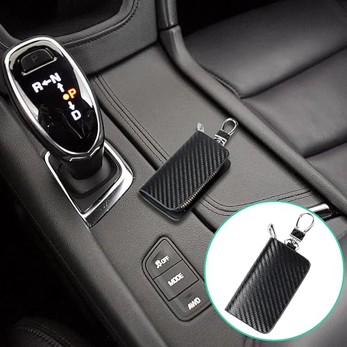 XPEX 1 Piezas Funda Llaves Bolso De La Llave del Coche, PU Llavero De Cuero, Llavero De Cuero De PU con Bisagra, Llavero De Estilo Vintage para Hombre, Llavero con Cremallera para Llave del Coche