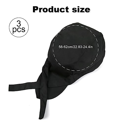 XPEX Paquete de 3 Gorros de Chef, Gorros de Cocina, Gorros de Chef Ajustables, Gorros de Chef de Cocina elásticos para restaurantes, hoteles, cocinas caseras, Bares y más.