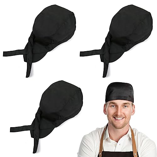 XPEX Paquete de 3 Gorros de Chef, Gorros de Cocina, Gorros de Chef Ajustables, Gorros de Chef de Cocina elásticos para restaurantes, hoteles, cocinas caseras, Bares y más.