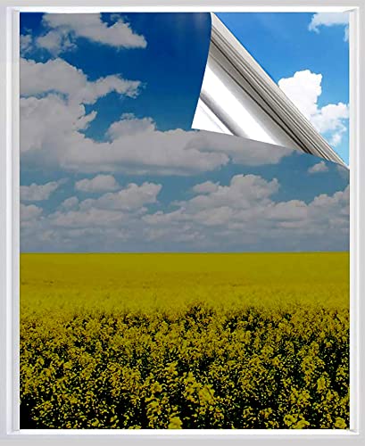 XtraCare Vinilos Espejo para Ventanas, Lámina Electricidad Estatica Protector Solar Privacidad, Película Adhesiva, Anti 99% UV para Hogar, Oficina, 44 x 200 cm, Plata