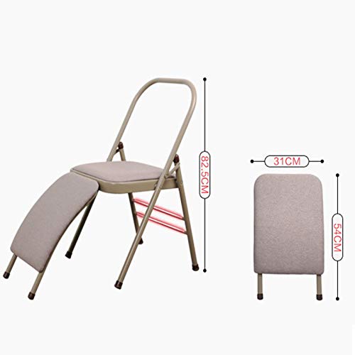 XWJJ Iyengar Silla de Yoga, Silla Plegable Multifunción Relajante y Masaje Terapia Postural Camilla de Espalda Ajustable Multifuncional Silla Flexible Refuerzo Interior Exterior,A