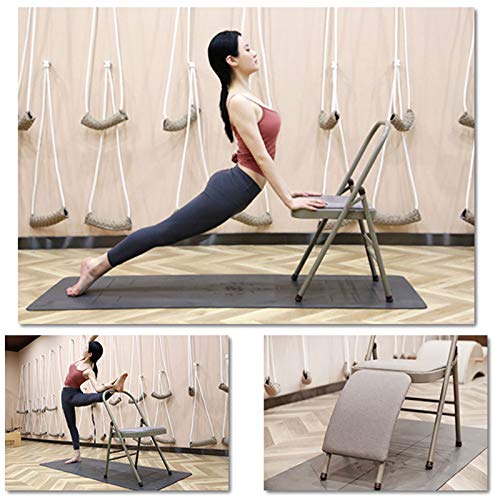 XWJJ Iyengar Silla de Yoga, Silla Plegable Multifunción Relajante y Masaje Terapia Postural Camilla de Espalda Ajustable Multifuncional Silla Flexible Refuerzo Interior Exterior,A