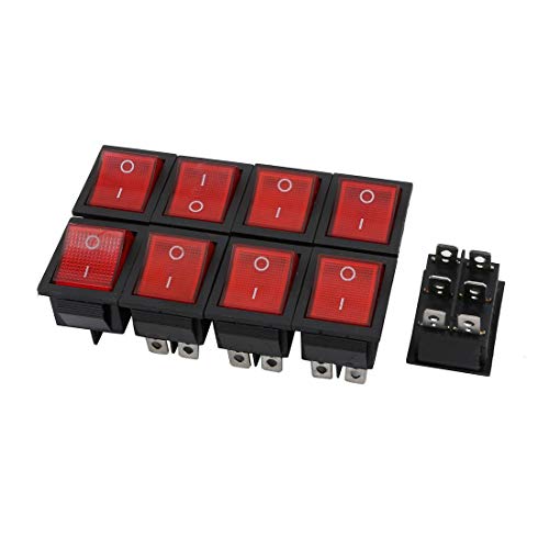 XYWHPGV 9Pcs 15A 250V 20A 125V DPDT 6P Interruptor basculante de de luz LED roja de 2 posiciones Listado UL(2f214 998e2 def13 95399 ebf85 e4cef