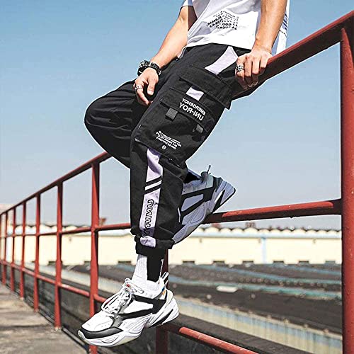 XYXIONGMAO Streetwear - Pantalones Deportivos de Estilo Hip Hop, Estilo Cargo, para Hombres, Parejas, Mujeres, Deportivos, Informales, Activos, Black1, M