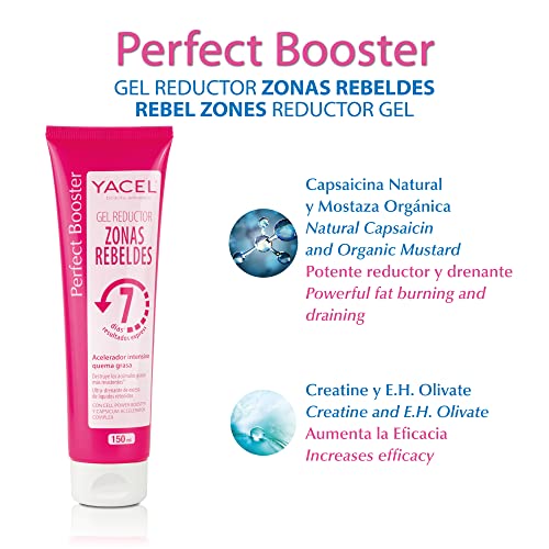 Yacel Perfect Booster | Gel Reductor Intensivo Quema Grasas | Acción drenante |Estiliza tu Figura y Combate la Celulitis | Resultados Express | 150ml