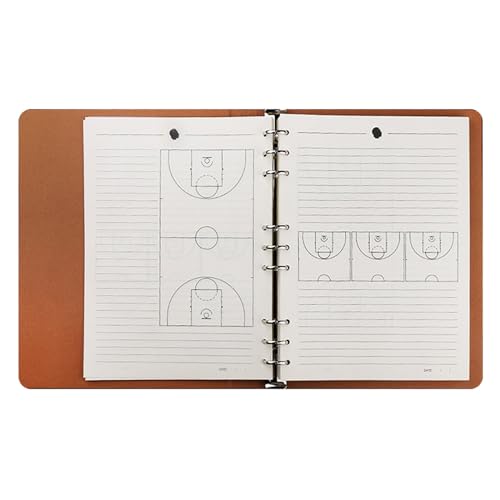 YAEGER Cuaderno de Tácticas de Baloncesto Cuaderno de Entrenamiento de Baloncesto de 100 Páginas Carpeta con Cierre Elástico Portapapeles para Entrenadores Planificador Táctico Unisex 267x210mm