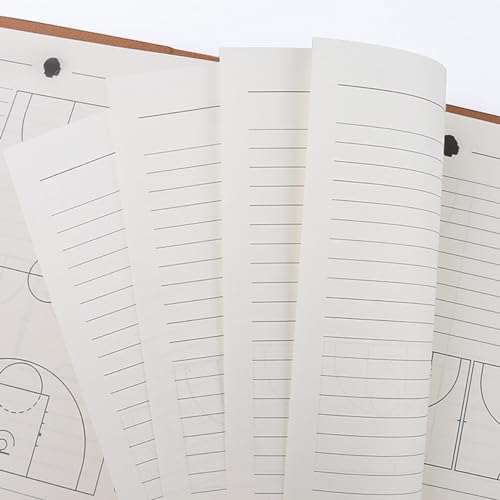 YAEGER Cuaderno de Tácticas de Baloncesto Cuaderno de Entrenamiento de Baloncesto de 100 Páginas Carpeta con Cierre Elástico Portapapeles para Entrenadores Planificador Táctico Unisex 267x210mm