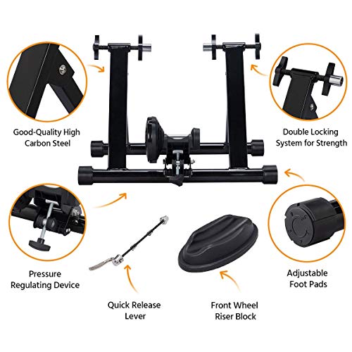 Yaheetech Rodillo Bicicleta Montaña Rodillo Bicicleta Carretera en Casa o Interior para Ruedas de 26 – 28 Pulgadas y 700C con Resistencia Magnética