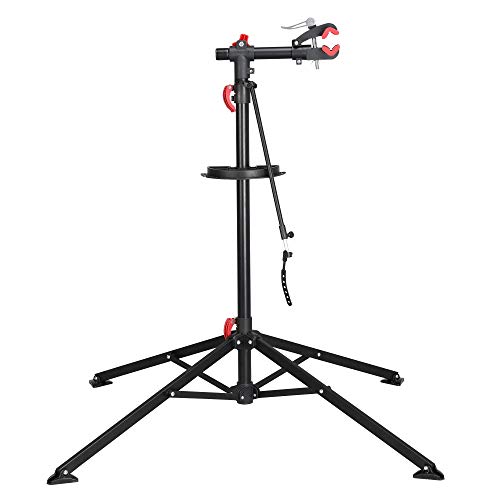 Yaheetech Soporte Bicicleta Suelo Altura Ajustable 108-188cm Caballete Bicicleta Portátil Soporte Bici Taller con Bandeja Magnética para Bicicleta Montaña Carretera