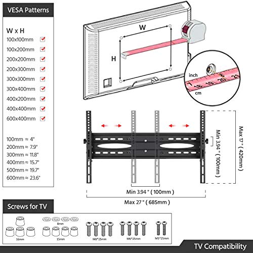 Yaheetech Soporte TV de Pie Soporte TV Suelo con Ruedas Muebles TV Universal 32 a 75 Pulgadas con Bandeja Altura Ajustable Carga de 50 kg Negro