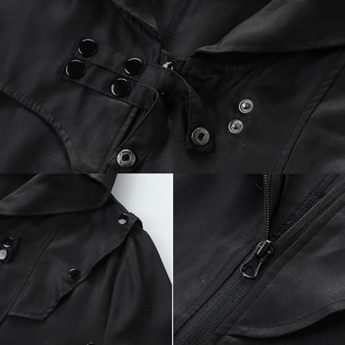 YAOZUP Chaqueta Gótica para Hombre, Estilo Gótico, Medieval, Estilo Victoriano, Abrigo Gótico Steampunk para Hombre con Gafas Cyberpunk, Abrigo Largo para Hombre para Carnaval, Halloween, Cosplay