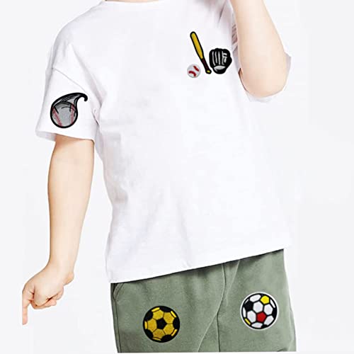 Yayatty Patch Sticker, 21 Pz Pelota Parche Termoadhesivo Parche de Hierro en Patches paraMochila, Gorras, Ropa, Parches Infantiles y Apliques para Niños