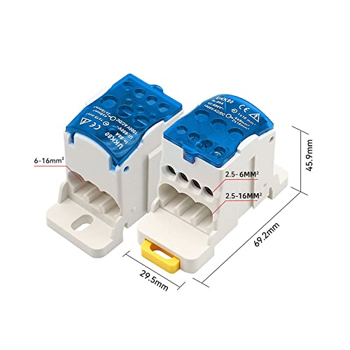 YdseozOA Caja de conexiones eléctrica universal, bloque de terminales de riel DIN, caja de alambre tipo riel DIN para armarios de distribución de energía, varios armarios de alto voltaje