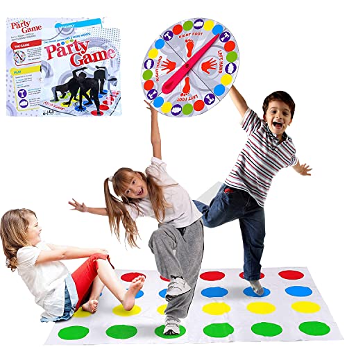 YeahBoom Juego Twisting para niños y Adultos, Juego de Suelo con Alfombrilla de Juego, Juego en Equipo, Juego Familiar, Juego Divertido para cumpleaños Infantiles