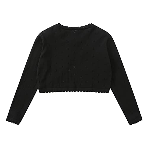 Yealoo Bolero Cardigan para Niña,Chaqueta de Punto Manga Larga, Chaqueta de Hombro, Algodón con Lazo