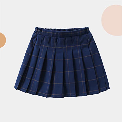 Yealoo Falda Corta Plisada para Niña Cintura Elástica Uniforme Falda con Interior Shorts