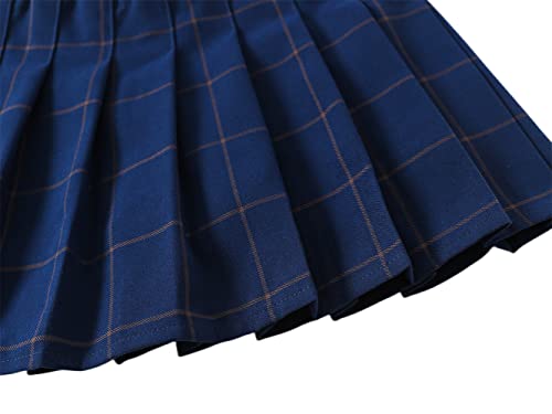 Yealoo Falda Corta Plisada para Niña Cintura Elástica Uniforme Falda con Interior Shorts