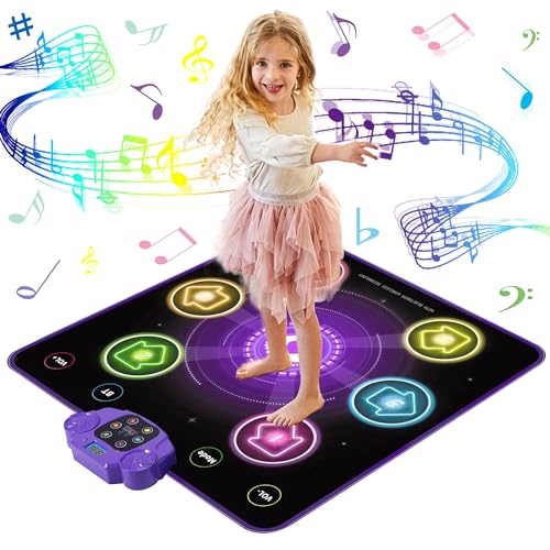 YEAUWILY Alfombra de Baile Juguetes para Niñas Niños, Música Alfombrilla de Baile Inalámbrico Bluetooth, 6 Flechas 5 Modos Alfombra de Baile Regalo Cumpleaños Navidad para Niñas Niños 3-15 años