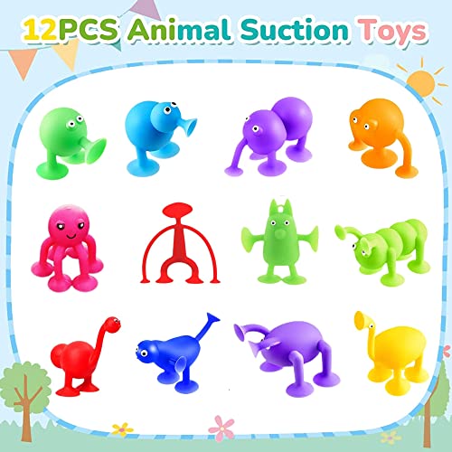 Yeefunjoy Juego de Dardos, Pop Animal Ventosa, Juego de construcción con ventosas para niños, Sucker Dardos Toys, Juguete Ideal para el baño, Juguetes para aliviar la ansiedad de los niños Adultos