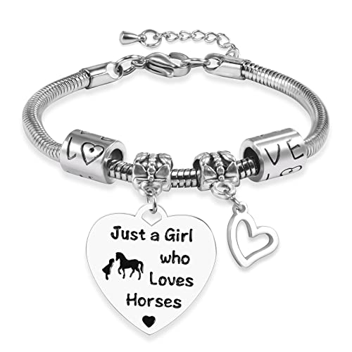 YELUWA Caballo De Regalo Para Las Niñas, Pulsera De Caballo, Sólo Un Caballo Amante De La Pulsera De La Muchacha Para Una Mujer, Hermana, Amante De Los Caballos Regalo De Cumpleaños Con Caja De Regalo